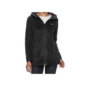 Columbia Womens Benton Springs II Long Hoodie Size Large Black Fleece Parka